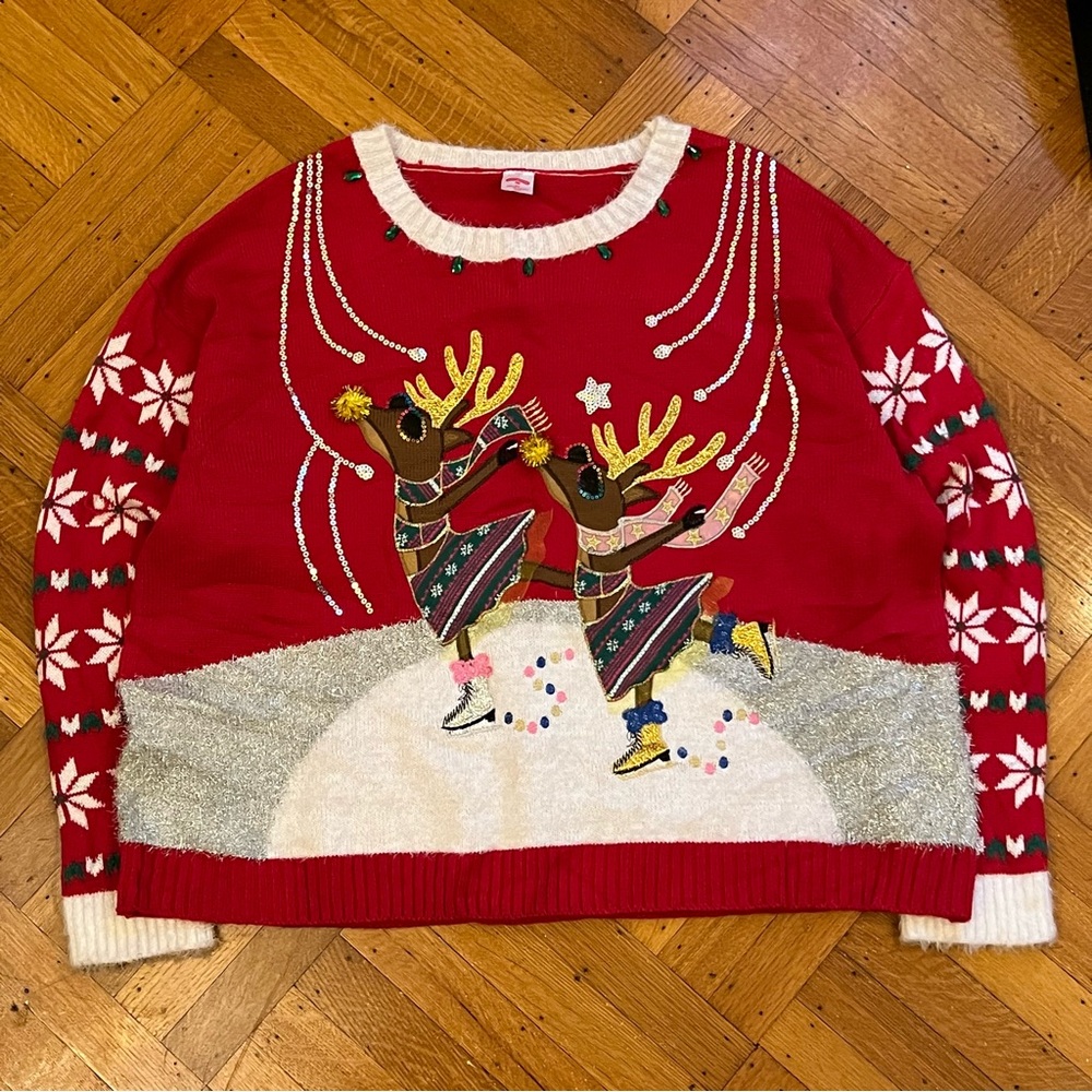Holiday Time Red and White Sweater